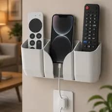 Suporte de Parede Triplo Para Controle Remoto Universal e Celular