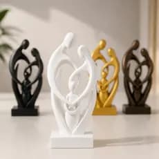 Escultura Decorativa Família Sagrada Estátua Minimalista 3D Elegante Sala Luxo Moderno Amor Filhos