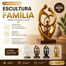 Escultura Família Sagrada Minimalista Elegância Amor Decoração Luxo Estátua Decorativa Sala Filho