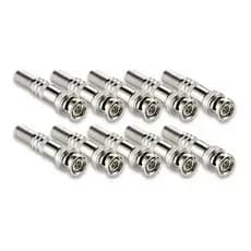 Kit 10 Conector BNC Macho c/ Mola E Parafuso P/ CFTV Camera