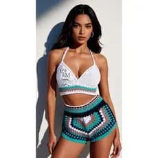 Conjunto crochê blogueira com bojo