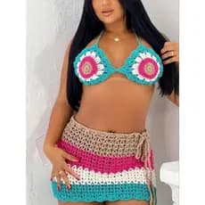 conjunto croche Flor de Lis  (envio imediato)