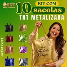 KIT DE SACOLA 10 UN PERSONALIZADA