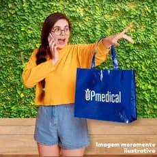Sacola Tnt Metalizado 45x35x11 Personalizada C/ Logo Kit Com 70 Unidades