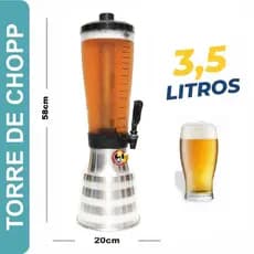 Torre De Chopp Jarra Beer 3,5 Litros C/ 2 Refil Congelante Base Giratória 360 - Duff