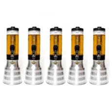 5 Torre De Chopp Beer 2.2 Litros C/ 10 Refil Congelante Copo Removível 2.2L Giratório Com Alça