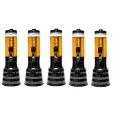 5 Torre Chopp Chopeira Beer 2.2 Litros Giratória + 10 Tubo Gelante Copo Com Alça
