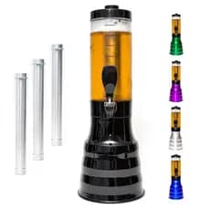 Torre De Chopp Beer 2.2L Copo Giratório Com Alça + 3 Tubo Gelante Blindado
