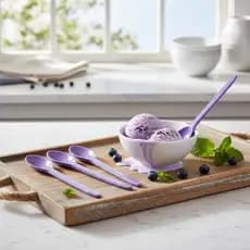 Kit 1000 ~ 2000 ~ 3000 Colher Sorvete Açaí Sobremesa Prafesta Bolo Roxa 14cm Inquebrável