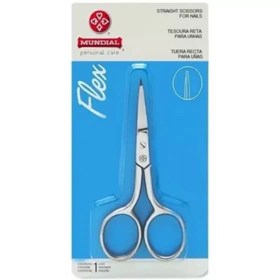 Tesoura Para Unhas Flex Reta Inox Mundial BC-326 (1 Unidade)
