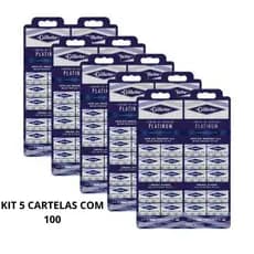 Lamina Para Barbear Gillette Platinum 5 Cartelas Com 100 Unidades