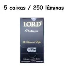 250 Lâminas Lord Preta Diamond Black Platinum (5 Caixas)