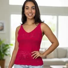 Blusa Feminina Estilosa Regata Feminina Tricot Rendado Moda Verão Roupa Feminina Confortável