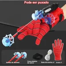 Kit 2 Luvas Homem Aranha Infantil Lançador de Teia Dardo Brinquedo Spider Man Menino e Menina