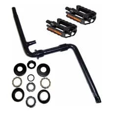Kit Pedivela Monobloco 165mm + Movimento Central + Pedal Bike Aro 24 26 Mtb Barra Forte
