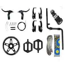 Kit Movimento Central + Pedal + Pedivela + Corrente + Coroa e Freio V-Brake