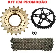 Kit Catraca 20 Dentes Esferada + Corrente Grossa 114 Elos + Coroa Roda Dentada 46 Dentes