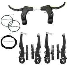 Freio V-Brake Nylon para Bicicletas Aro 16 ,20 24 e 26 Cabos Maçanetas e freios dianteiro e traseiro
