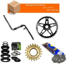 Kit Pedivela 165mm +Coroa 46D+Catraca 20d+Movimento Central 45mm+Corrente Grossa para bike bicicleta