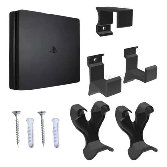 Kit Suporte Apoio Parede Console Suporte Controle PS4 Playstation SLIM