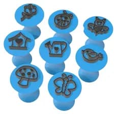 Kit 8 Carimbo Marcador Brigadeiro Jardim Flor Joaninha Casa Borboleta Desenho