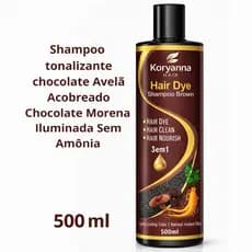 Shampoo Tonalizante Chocolate Avelã Acobreado Morena Iluminada Sem Amônia 500g