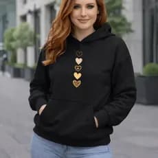 Moletom Feminino Estampado Coraçãzinhos Blusa De Frio 100% Algodão
