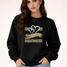 Moletom Feminino Estampado Corçao Pincelado Blusa De Frio 100% Algodão