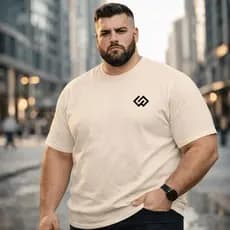Camiseta Masculina Plus Sise Estampada Monograma Blusa Premium 100% Algodao