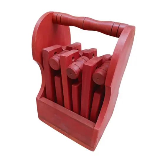 Conjunto Quebra Caranguejo MADEIRA MACIÇA PESADA (base + martelo + maleta)
