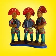 Trio Pé de Serra Nordestino de Barro Rústico | 19cm | Terra do Mestre Vitalino Caruaru