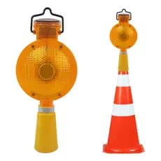 Sinalizador Solar Viário Cone Obra Luz Solar Automático Ruas