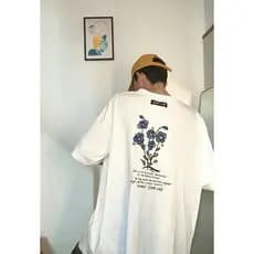 Camiseta Branca Oversized Masculina Básica Flowers Panst Sunt Lab