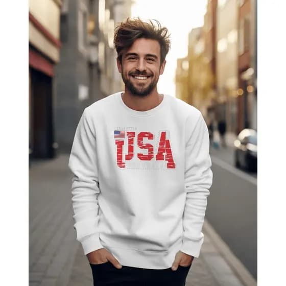 Moleton Masculino Blusão Gola Redonda Estanpada U.S.A Booklin Costura Reforçada Premium
