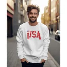 Moleton Masculino Blusão Gola Redonda Estanpada U.S.A Booklin Costura Reforçada Premium