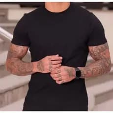 Camiseta Preta Masculina 100% Algodão