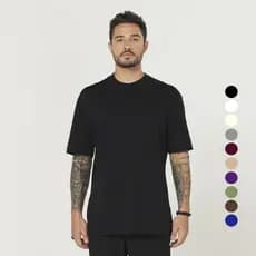 Camiseta Oversized Basic Lisa  Branco/Preto Streetwear Masculina 100% Algodão Premium Soft