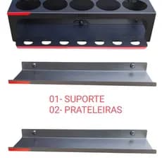 Suporte De Parede Para Produtos Automotivos | Porta Frascos e Pincéis | Ideal Para Estética