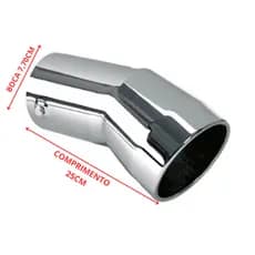 Ponteira Escapamento Caminhão Metal Cromada 3" Polegada Curva 25cm  de Comprimento Acessorios