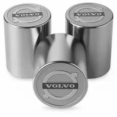 40 Capa de Porca Cromada Boliviana 32/33mm Roda Caminhão Volvo Sc Onibus Com Logo