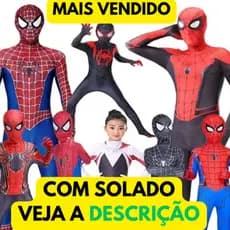 Fantasia homem aranha infantil ou adulto solado antiderrapante e frete rápido pois sou da capital rj