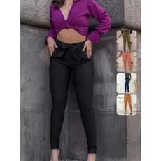Calça Feminina Social Com Lycra Clochard Laço Skinny Várias Cores