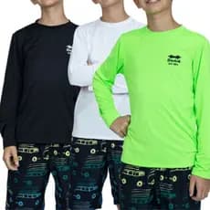Kit 3 Camiseta Com Proteção Solar Uv 50+ Infantil Termica