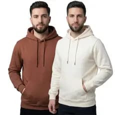 Kit 2 Moletom Masculino Com Capuz Liso Blusa De Inverno Confortável 100% Algodão Premium