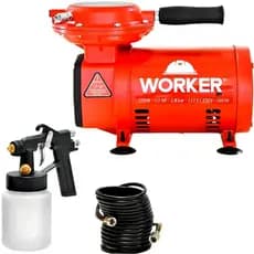 Compressor de ar elétrico portátil para pintura bivolt + Pistola Pintura Pulverizadora pintar grade portão
