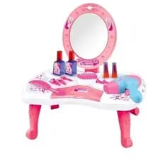 Kit Beleza Infantil Penteadeira Com Acessórios Luz E Som