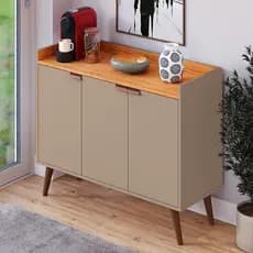 Rack Aparador Buffet Moderno Com Prateleiras Dubai 3 Portas Organizador Prático Magazine G2