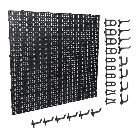 Painel Para Ferramentas Em Plástico Perfurado Preto - Organizador
