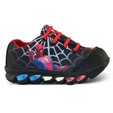 Tênis infantil LED HOMEM ARANHA de menino com Led luzes coloridas Macio Confortável Brilha Luzinha Pisca que Acende