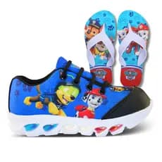 Kit Tenis Masculino Infantil De Led Meninos PATRULHA CANINA Novo + Chinelo  Macio Confortável Brilha Luzinha
